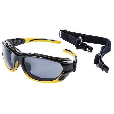 Sellstrom Premium Sealed, Safety Glasses, Anti-Fog & Anti-Scratch, Smoke Lens, Black Frame, Full-Frame S70001